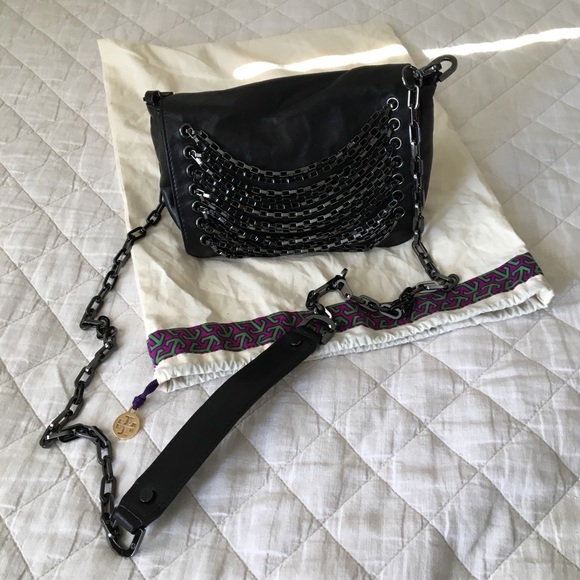 NWOT Tory Burch Chain Shoulder/Crossbody Bag Black - Picture 2 of 8